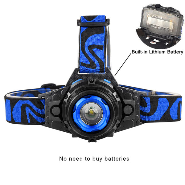 Fantastic Rechargeable Waterproof LED Headlamp for Hunting, Cycling, Fishing, Running, Camping, Working, Climbing.