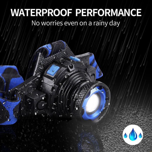 Fantastic Rechargeable Waterproof LED Headlamp for Hunting, Cycling, Fishing, Running, Camping, Working, Climbing.