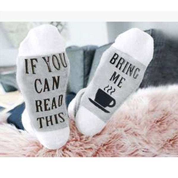 "Bring Me Coffee" Funny Socks "Unisex"