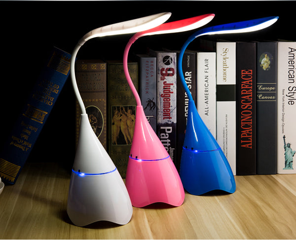 USB, Led Desk Adjustable Table Lamp With A Built in Bluetooth Audio Speaker
