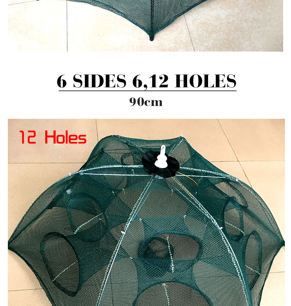 Strengthened Multi Hole Automatic Foldable Fishing Net, Shrimp Cage, C – 4 Gadgets Only
