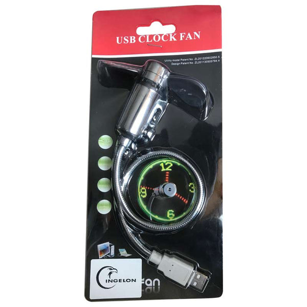USB Fan With A LED Clock, Temperature Display,/ Time Display/ For laptop PC Notebook.