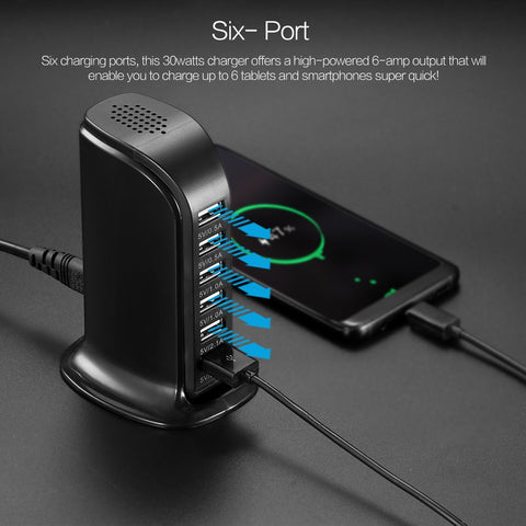 2.0 USB 6 Port Rapid Charger For All Your Devices