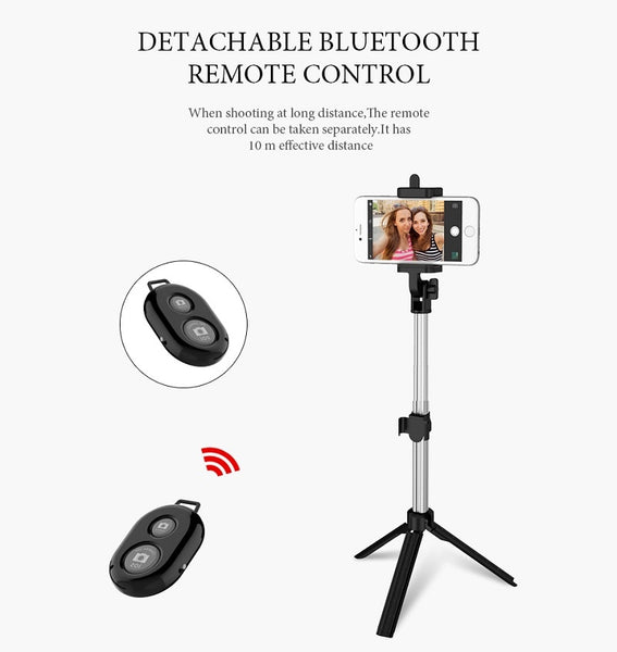 Bluetooth Selfie Sticks With a Built in Tripod and a Detachable Remote Control